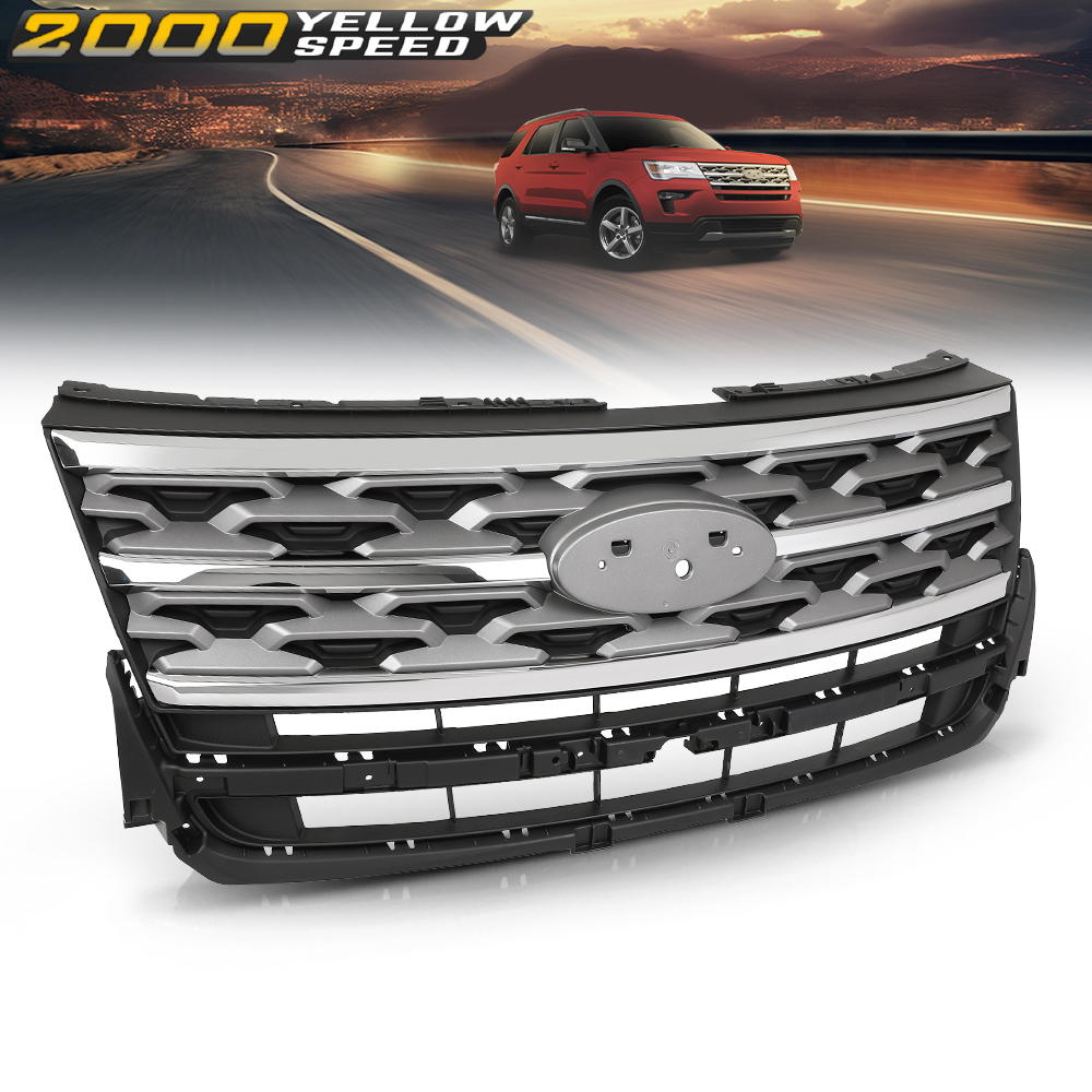 Fit For 2018 2019 Ford Explore Front Upper Bumper Grille Grill
