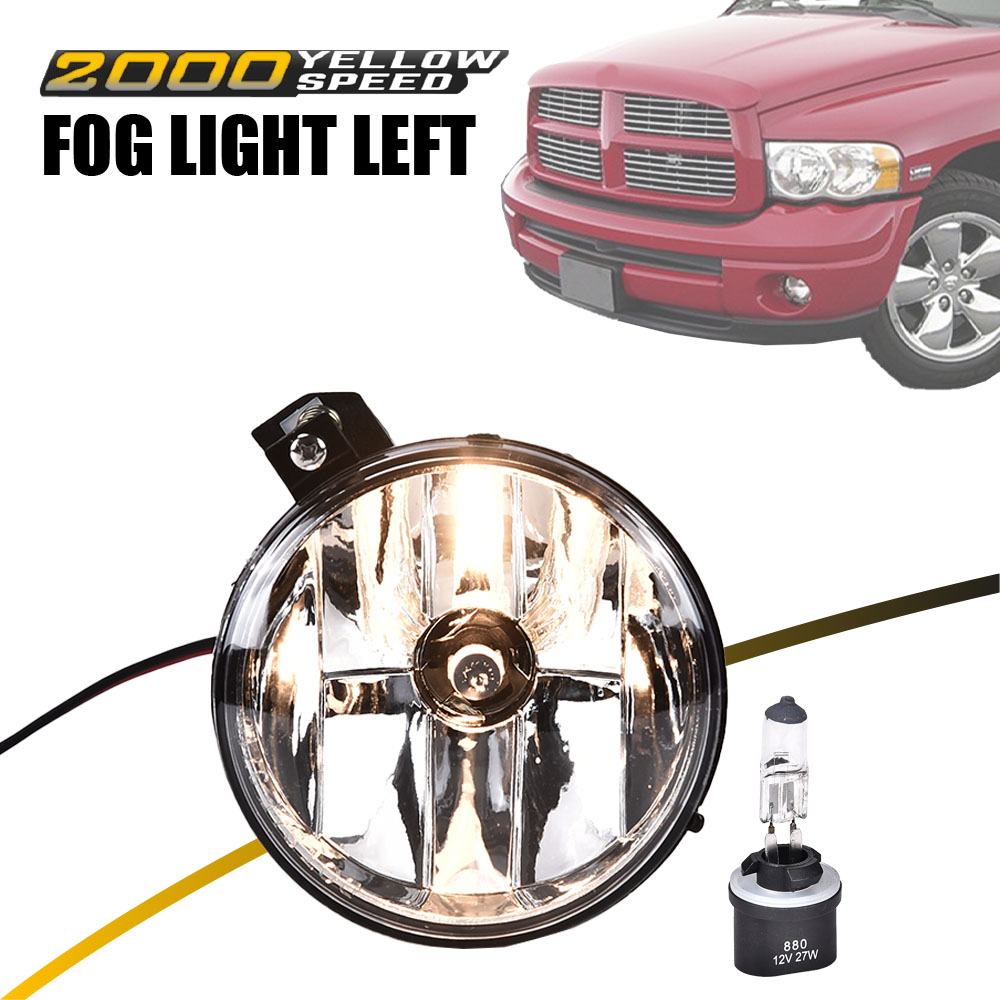 thumbnail interactive-video image 1 of SR2 MOTOR Halo Projector Fog Lights For 2001-2004 Dodge Dakota & 2001-2003 Durango – Clear Lens, H3 Bulbs Included 1 of 5